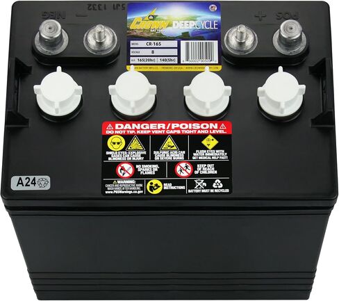 Crown CR-165 بديلة بديل لـ Trojan T875 8 Volt ، 165 AH بطارية الدورة العميقة x6 in Saudi Arabia