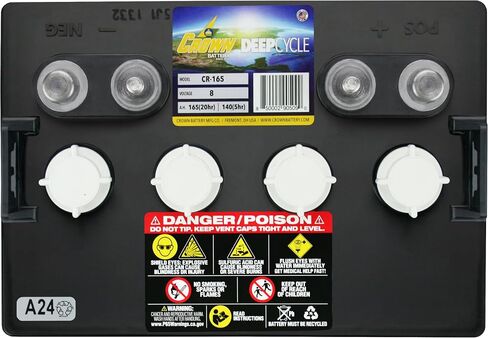 Crown CR-165 بديلة بديل لـ Trojan T875 8 Volt ، 165 AH بطارية الدورة العميقة x6 in Saudi Arabia