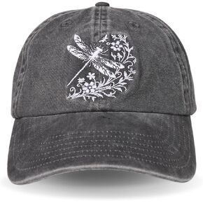 InnoBeta Dragonfly Gifts Hat Cap for Women, Adjustable Embroidered Dragonflies Trucker Hat - Grey in Saudi Arabia