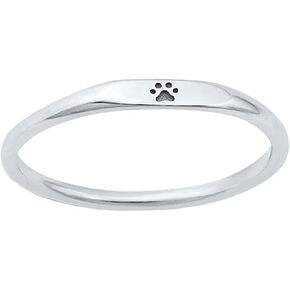 Dog's Paw Print Stackable Ring 925 Sterling Silver 2.2mm Size 4-10 in Saudi Arabia