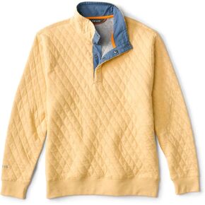Orvis Outdoor Quilted Snap Men's Pullover Sweatshirt - Mockneck Style Sweatshirt For Men with Four-Snap Quarter Placket, Bluestone - X Large in Kuwait