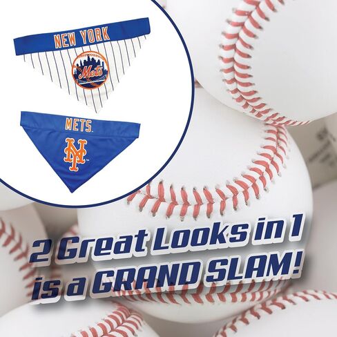 بيتس فيرست MLB نيويورك ميتس باندانا ذات وجهين مقاس XX-Large للكلاب والقطط. باندانا رياضية على الوجهين، شعار الفريق مطرز ممتاز، جميع فرق MLB متاحة in Saudi Arabia