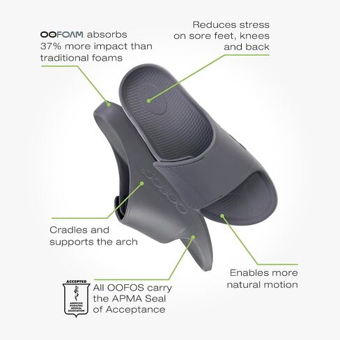 OOFOS OOahh Sport Flex Recovery Sandal, Slate - Women’s Size 16, Men’s Size 14 in Kuwait