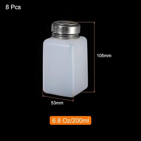 MECCANIXITY Solvent Alcohol Dispenser 250ml/8.5oz White Push Down Liquid Dispenser Pump for Acetone Cleanser Polish Remover Makeup 8Pcs in Kuwait