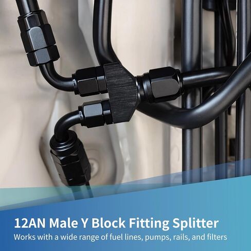 yeesport 12an y Block Fitting Flitter ، 12 ذكرًا للخروج الموازي Dual 12an1 Male Y Block Adapter ، محول ذكور ثلاثي الاتجاهات 12an ، الألومنيوم الأسود المقاوم للصدأ ، لأنظمة تصفية خط السكك الحديدية لخط الوقود in Kuwait
