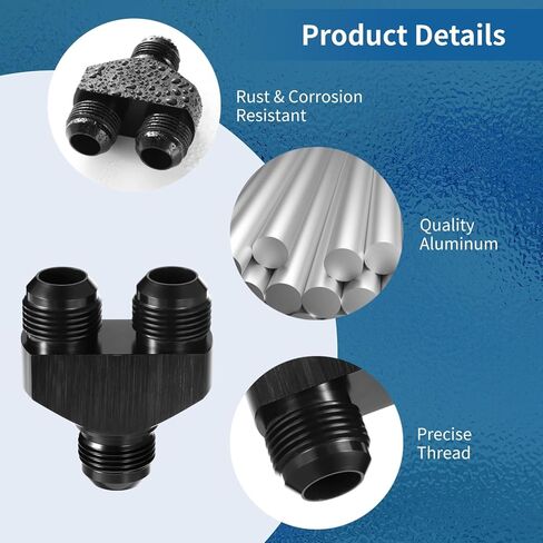 yeesport 12an y Block Fitting Flitter ، 12 ذكرًا للخروج الموازي Dual 12an1 Male Y Block Adapter ، محول ذكور ثلاثي الاتجاهات 12an ، الألومنيوم الأسود المقاوم للصدأ ، لأنظمة تصفية خط السكك الحديدية لخط الوقود in Kuwait