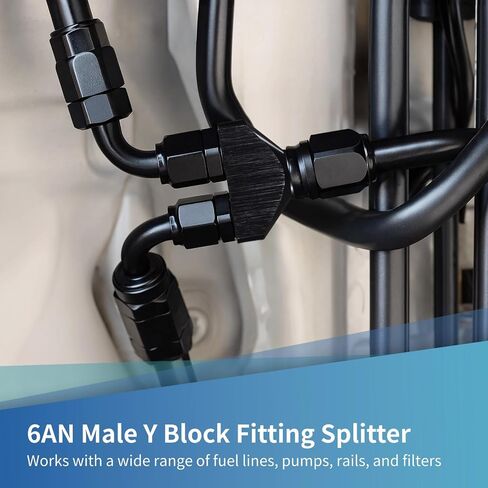 Yeesport 6an y Block Fitting Flitter ، 6 ذكر للخروج متوازيًا مزدوجًا 6AN1 ذكور محول Y-Block ، محول ذكور ذكري 3-WOWAND in Kuwait