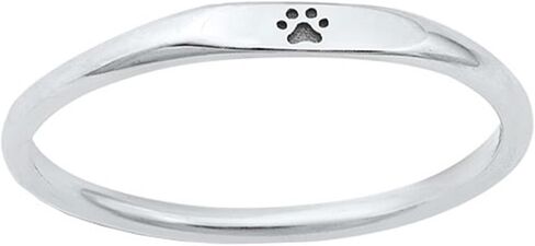 Dog's Paw Print Stackable Ring 925 Sterling Silver 2.2mm Size 4-10 in Saudi Arabia