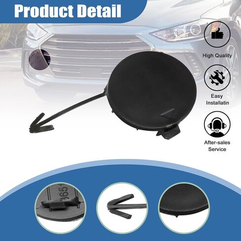 Front Bumper Tow Hook Eye Cap Cover 86588-F2000 86588F2000 Compatible with Hyundai Elantra Sedan 2.0L 2017 2018# HY1029100 Black Front Bumper Cover in Saudi Arabia