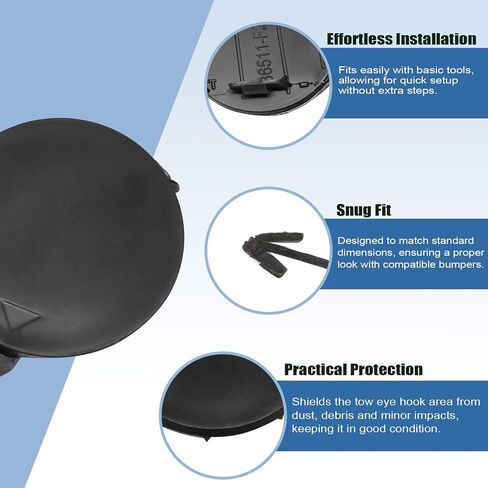 Front Bumper Tow Hook Eye Cap Cover 86588-F2000 86588F2000 Compatible with Hyundai Elantra Sedan 2.0L 2017 2018# HY1029100 Black Front Bumper Cover in Saudi Arabia