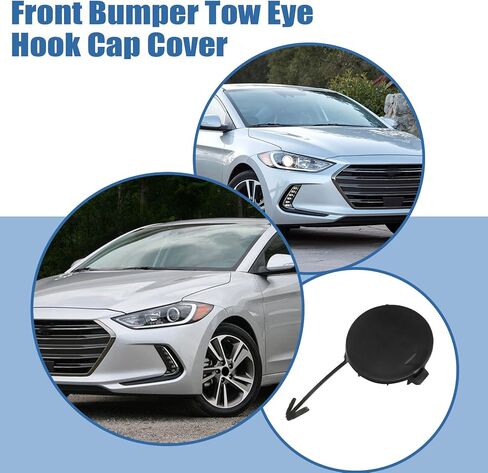 Front Bumper Tow Hook Eye Cap Cover 86588-F2000 86588F2000 Compatible with Hyundai Elantra Sedan 2.0L 2017 2018# HY1029100 Black Front Bumper Cover in Saudi Arabia