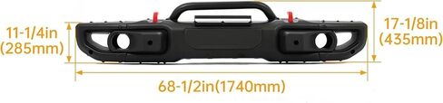 KUAFU Front Bumper Compatible with 2018-2025 Jeep Wrangler JL Rubicon 2020-2025 Jeep Gladiator 10th Anniversary Style 2DR 4DR Models W/PDC Sensor Hole Steel Black Powder Coated in Saudi Arabia