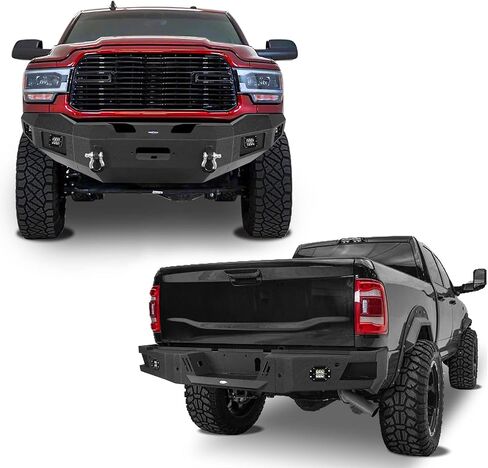 Hooke Road Ram 2500 Front & Rear Bumpers Kit w/Winch Plate for 2019 2020 2021 2022 2023 2024 Dodge Ram 2500 Truck in Saudi Arabia
