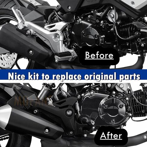 1 Pair Right & Left Side 125CC Motorcycle Footpegs Assembly Footrest Kit Fit for Honda MSX 125 SF Grom 2017 2018 2019 2020 Black in Saudi Arabia