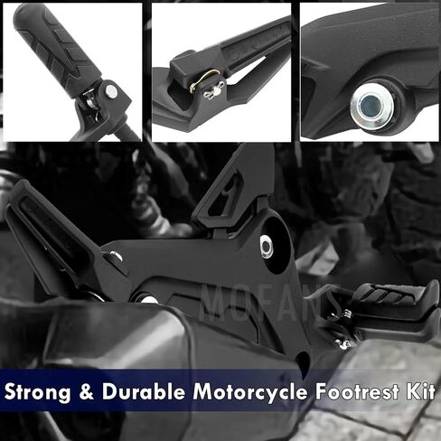 1 Pair Right & Left Side 125CC Motorcycle Footpegs Assembly Footrest Kit Fit for Honda MSX 125 SF Grom 2017 2018 2019 2020 Black in Saudi Arabia
