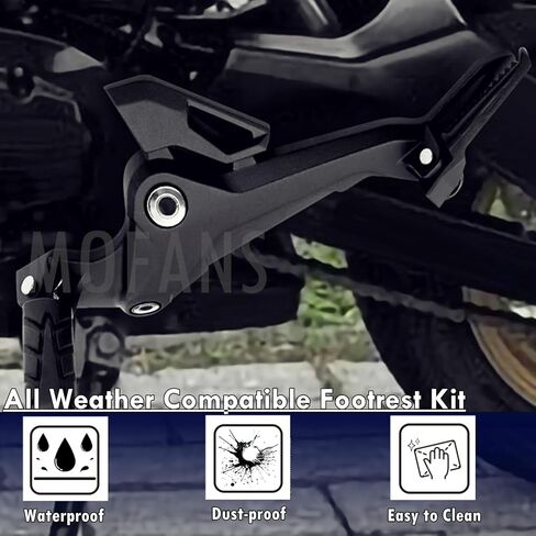 1 Pair Right & Left Side 125CC Motorcycle Footpegs Assembly Footrest Kit Fit for Honda MSX 125 SF Grom 2017 2018 2019 2020 Black in Saudi Arabia