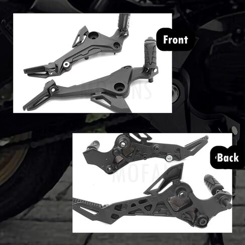 1 Pair Right & Left Side 125CC Motorcycle Footpegs Assembly Footrest Kit Fit for Honda MSX 125 SF Grom 2017 2018 2019 2020 Black in Saudi Arabia