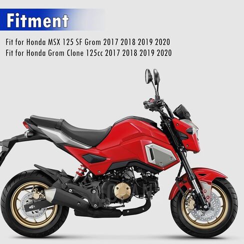 1 Pair Right & Left Side 125CC Motorcycle Footpegs Assembly Footrest Kit Fit for Honda MSX 125 SF Grom 2017 2018 2019 2020 Black in Saudi Arabia