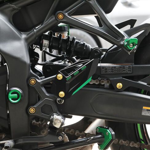 واقي مسند قدم الدراجات النارية متوفرة مع Kawasaki Ninja zx4r zx4rr 2023 2024 2025 | مجموعة أطباق الكعب الخلفي ZX-4R ZX-4RR ZX400 (Black-2) in Saudi Arabia