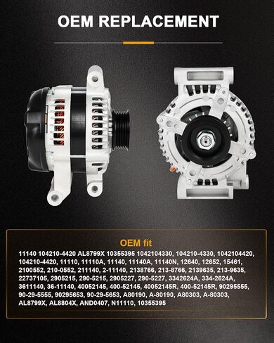 ROADFAR Alternator Compatible for For Chevrolet For Cobalt 2.2L 2.4L 2006-2007, For Hhr 2.2L 2.4L 2006-2007, For Pontiac G5 2.2L 2.4L 2007, For Pursuit 2.2L 2.4L 2006, Replace 11140 in Saudi Arabia