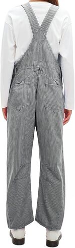 D-Sun Women's Striped Bib Overall Barrel Casual Tapered Overall Pants Wide Leg Adjustable Straps Stretch Jumpsuits in Saudi Arabia