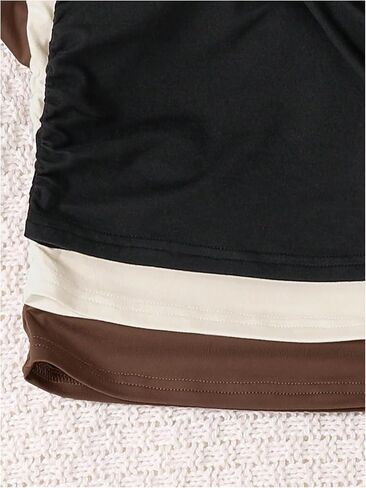 OYOANGLE Toddler Girl's 3 Pack Long Sleeve Ruched T Shirts Crew Neck Plain Tees Basic Layering Tops in Saudi Arabia