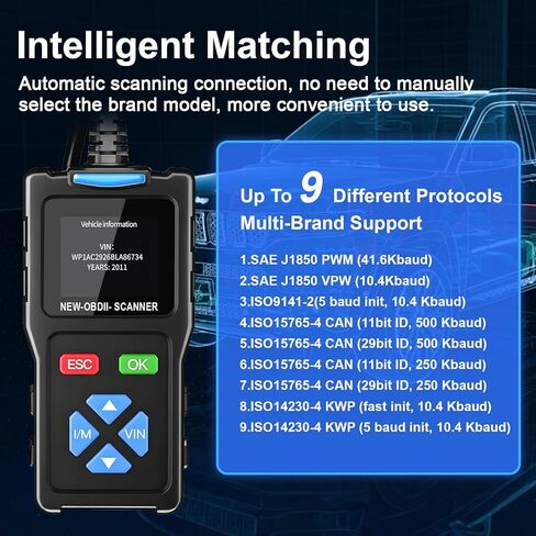 T200 OBD2 Scanner I/M Status Code Reader Mode 6 Mode 8 Scan Tool ECU Info Live Data O2 Sensor Tester DTC Lookup Battery Testing Software Update in Kuwait