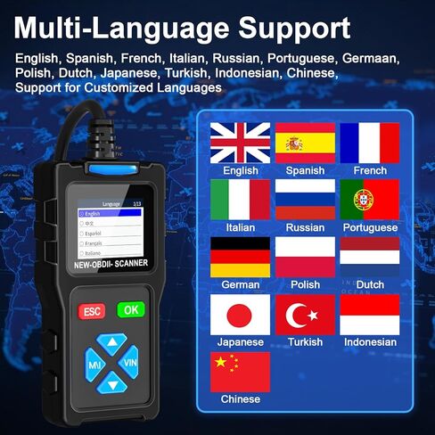 T200 OBD2 Scanner I/M Status Code Reader Mode 6 Mode 8 Scan Tool ECU Info Live Data O2 Sensor Tester DTC Lookup Battery Testing Software Update in Kuwait