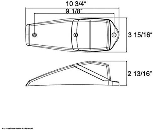 United Pacific 17 Led Reflector Square Cab Light Kit - Amber Led/Amber Lens,Chrome,39529 in Saudi Arabia
