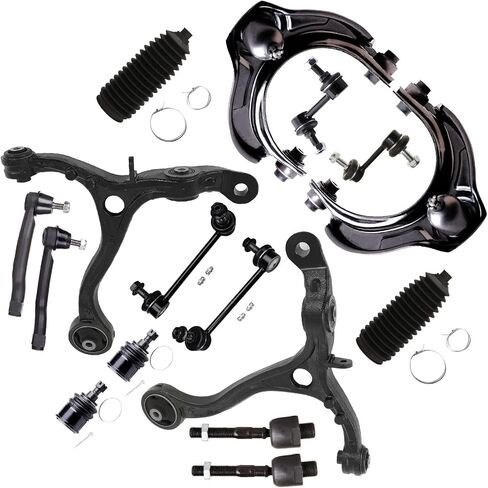 SCITOO 16pcs Front Suspension Kit Lower Upper Control Arm with Ball Joint fit 2008-2012 for Honda for Accord Outer Inner Tie Rod End w/Steering Boot Sway Bar Link in Saudi Arabia