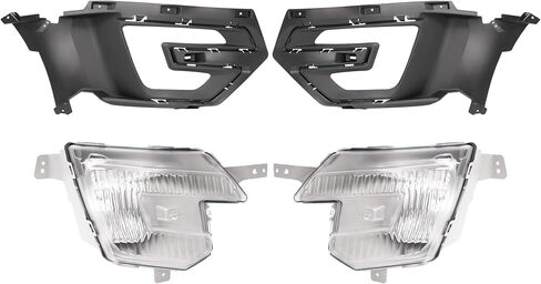 HECASA Fog Lights w/Bezels Pair Compatible with 2016-2017 Ford Explorer & 2016-2019 Ford Police Interceptor Utility Base Replacement for FO1038159 FO1039159 Halogen Front Fog Lamp Cover Trim RH & LH in Saudi Arabia