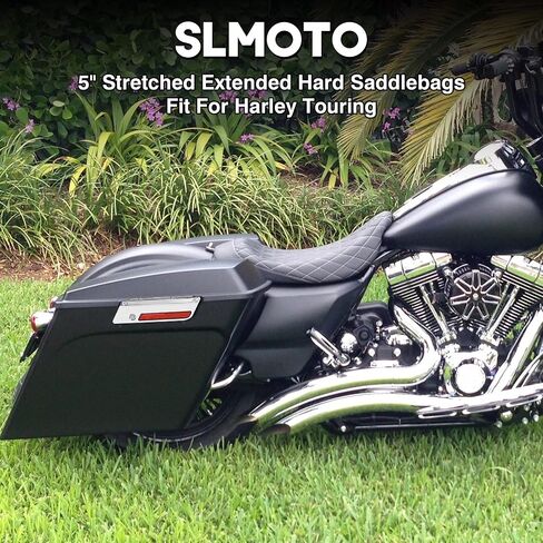 أكياس السرج Slmoto 5 "أكياس سرج ممتدة و Fender الخلفية تناسب Harley Cvo Touring flt flhtcu flhrc Road Road Road Glide Glide Electra Glide Ultra-Classic Softail Dyna Sportster 09-13 in Saudi Arabia