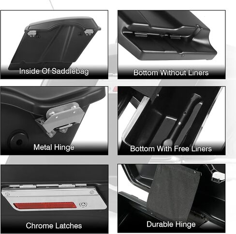 أكياس السرج Slmoto 5 "أكياس سرج ممتدة و Fender الخلفية تناسب Harley Cvo Touring flt flhtcu flhrc Road Road Road Glide Glide Electra Glide Ultra-Classic Softail Dyna Sportster 09-13 in Saudi Arabia