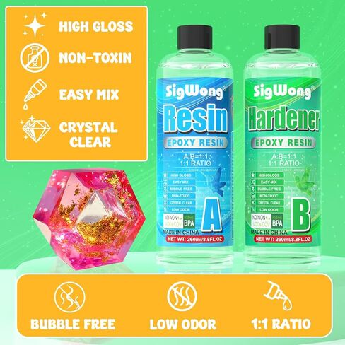 Epoxy Resin 1 Gallon - Crystal Clear Epoxy Resin Kit, No Yellowing No Bubble Easy to Mix 1:1 Ratio Art Resin Casting Resin for Art Crafts, Jewelry Making, River Tables, Wood & Resin Molds in Saudi Arabia