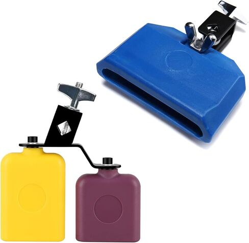 Moonback 6 Inch Cowbell و Jam Block Set ، كتلة الإيقاع الموسيقية البلاستيكية ، أداة الطبل اللاتينية ، رعاة البقر لمجموعة طبل مجموعة أدوات الإيقاع اللاتينية الأحمر in Kuwait