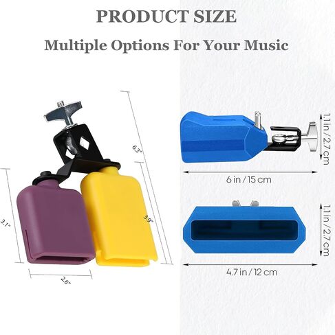 Moonback 6 Inch Cowbell و Jam Block Set ، كتلة الإيقاع الموسيقية البلاستيكية ، أداة الطبل اللاتينية ، رعاة البقر لمجموعة طبل مجموعة أدوات الإيقاع اللاتينية الأحمر in Kuwait