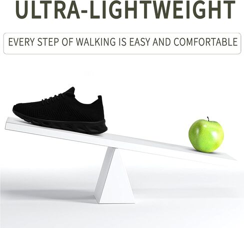 Womens Tennis Running Shoes Walking Comfortable Slip On Breathable Non Slip Athletic Gym Workout Cross Training Fashion Sneakers,Black,Size 8.5 in Kuwait