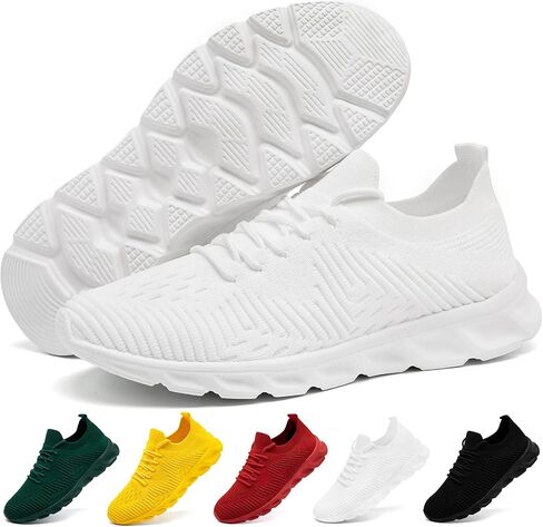 Womens Tennis Running Shoes Walking Comfortable Slip On Breathable Non Slip Athletic Gym Workout Cross Training Fashion Sneakers,Black,Size 8.5 in Kuwait