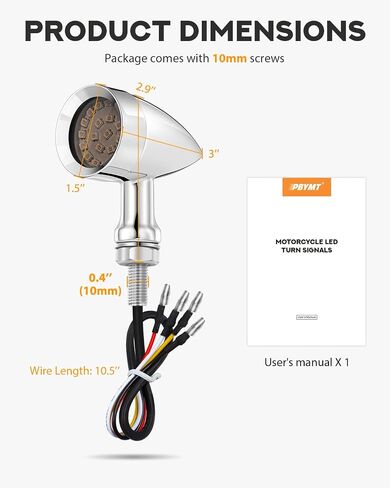 PBYMT 2 قطعة دراجة نارية رصاصة 24 LED أضواء إشارة الانعطاف الأمامية العنبر SMD وميض 8 مم فتحة تثبيت متوافقة مع Honda Yamaha سوزوكي Kawasaki Harley Chopper Bobber in Kuwait