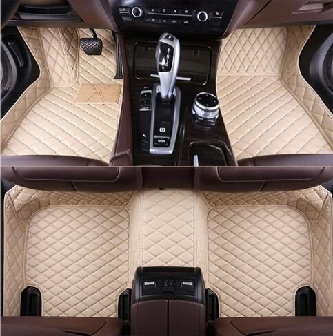 Custom Luxury Leather car Floor mats for Cars, SUVs, Trucks Compatible with car Floor mats Upgrade Your car Interior Waterproof and Non-Slip All-Weather Protection (Black Red) in Saudi Arabia