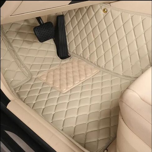 Custom Luxury Leather car Floor mats for Cars, SUVs, Trucks Compatible with car Floor mats Upgrade Your car Interior Waterproof and Non-Slip All-Weather Protection (Black Red) in Saudi Arabia