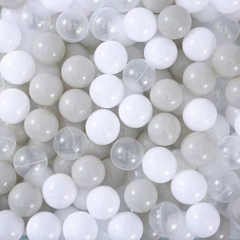 MoonxHome Ball Pit Balls Crush Proof Plastic Balls for Children's Toy Balls Macaron Ocean Balls 2.15 Inch Pack of 50 White&Dark Grey&Light Gery in Saudi Arabia