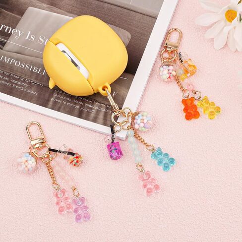 3pcs Bear Keychain, Resin Cute Key Ring Accessories Kawaii Keychain Pendant Keyring Jewelry Candy Color Macarons Bear Gummy Key Chain for Women Girls Christmas Car Decor in Saudi Arabia
