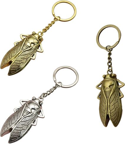 JSBWSFA 3PCS CICADA- سلسلة مفاتيح CICADA ، سبيكة الزنك المعدنية سلسلة مفاتيح المفاتيح MINI محفظة حقيبة اليد سحر مفاتيح الحشرات للنساء in Saudi Arabia