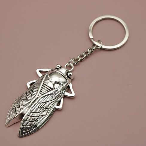 JSBWSFA 3PCS CICADA- سلسلة مفاتيح CICADA ، سبيكة الزنك المعدنية سلسلة مفاتيح المفاتيح MINI محفظة حقيبة اليد سحر مفاتيح الحشرات للنساء in Saudi Arabia