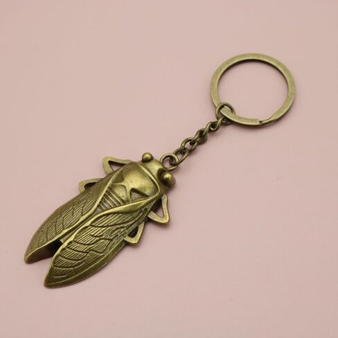 JSBWSFA 3PCS CICADA- سلسلة مفاتيح CICADA ، سبيكة الزنك المعدنية سلسلة مفاتيح المفاتيح MINI محفظة حقيبة اليد سحر مفاتيح الحشرات للنساء in Saudi Arabia