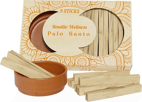 Palo Santo العصي 20 حزمة 110 جرام - حامل مجاني - الإكوادوري ، الصف الممتاز ، الراتنج العالي ، الخشب اللطيف الذي تم حصاده بشكل مستدام - البخور الطبيعي للعلاج العطري ، التأمل in Kuwait