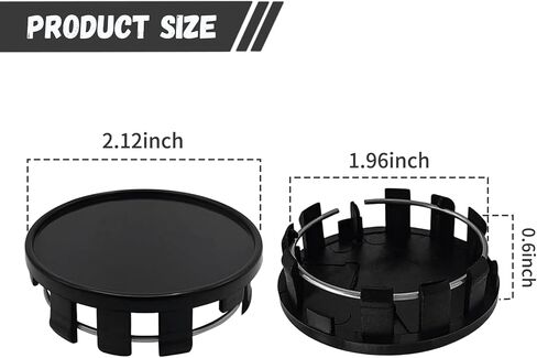 4 PCS Center Center CAPS ، 2.12 بوصة القطر الخارجي 1.96 بوصة قطر داخلي SNAP-in ABS CANTER CENTER CAPED ، CAR RIM CAPS Universal for Cars Tyre Association (Black) in Saudi Arabia