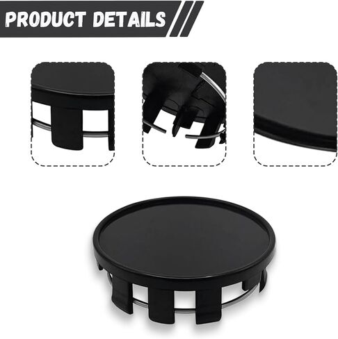 4 PCS Center Center CAPS ، 2.12 بوصة القطر الخارجي 1.96 بوصة قطر داخلي SNAP-in ABS CANTER CENTER CAPED ، CAR RIM CAPS Universal for Cars Tyre Association (Black) in Saudi Arabia