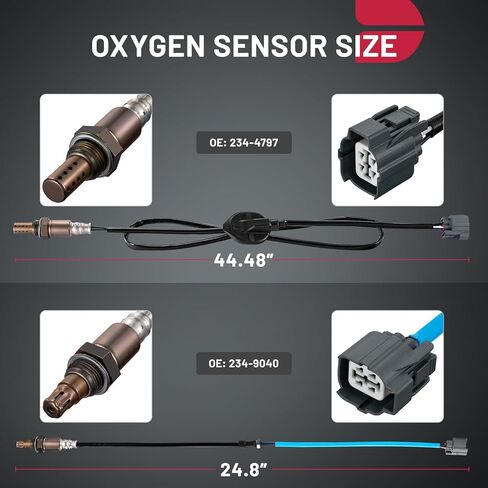 مستشعر Bdfhyk O2 Oxygen في اتجاه المصب 234-9040 234-4797 ، متوافق مع Honda Accord 2.4L L4 2003-2007 ، 36531RAA01 2344363 استبدال 2pcs in Saudi Arabia